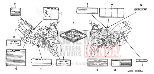 WARNETIKETT (CB1300S/SA) CB1300SA5 de 2005